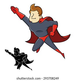 Vector illustration of a Flying Superhero character