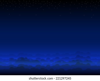 vector illustration of fog field night background