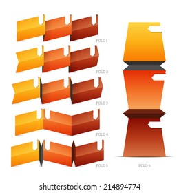 Vector illustration of fold crease paper design elements.