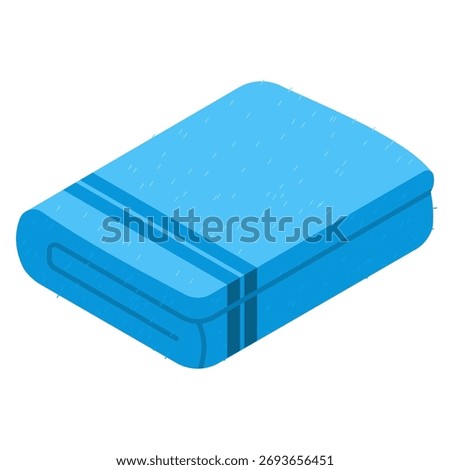 Vector illustration of a folded blue towel