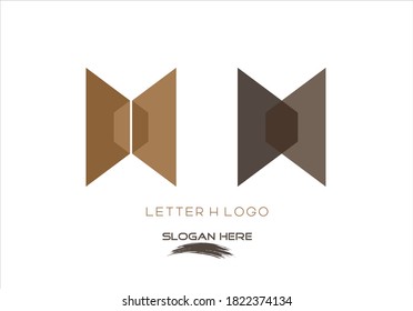 ilustración vectorial del diseño del logotipo de la letra plegada H aislado en fondo blanco