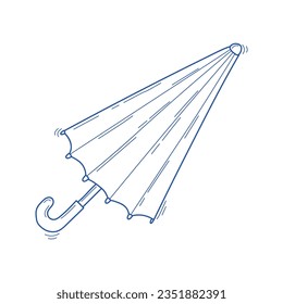 Ilustración vectorial del paraguas plegado en estilo de esbozo aislado en fondo blanco