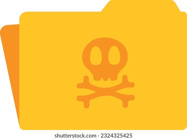 Vector illustration of a folder with dangerous content. Malicious file. Corrupt document. Computer virus.