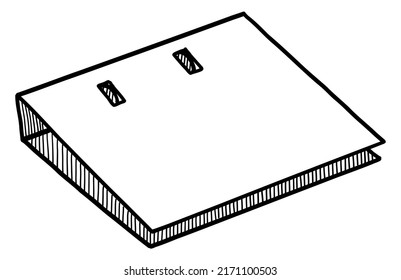 VECTOR ILLUSTRATION OF FOLDER WITH DOCUMENTS ISOLATED ON A WHITE BACKGROUND. DOODLE DRAWING BY HAND
