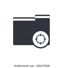 Vector illustration of folder goal sign icon on white background.