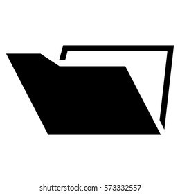 Ilustración vectorial del icono de carpeta en negro
