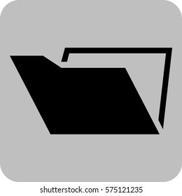 Vector Illustration of Folder Icon in black
