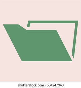Vector illustration of Folder icon in green.
