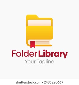 Vector Illustration for Folder Library Logo: A Design Template Merging Concepts of a Book and Folder Shape