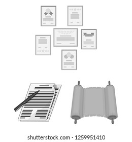 Vector illustration of folder and list icon. Set of folder and contract stock symbol for web.