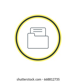 Vector Illustration Of Folder Outline. Beautiful UI Element Also Can Be Used As Dossier  Element.