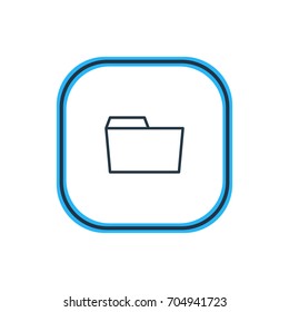 Vector Illustration Of Folder Outline. Beautiful Folder Element Also Can Be Used As Document Case  Element.