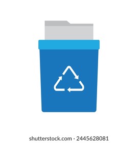 Vector illustration of folder recycle sign icon on white background.