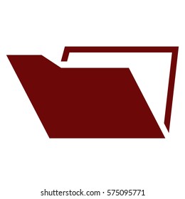 Vector Illustration of Folder Symbol Flat Icon in maroon