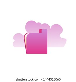 vector illustration of folders and clouds for icons, websites and banners. with soft gradient colors