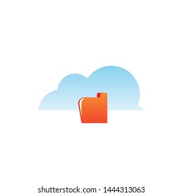 vector illustration of folders and clouds for icons, websites and banners. with soft gradient colors