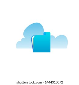 vector illustration of folders and clouds for icons, websites and banners. with soft gradient colors