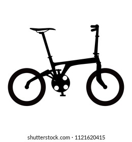 Vector Illustration, folding bike, bicycle symbol, silhouette picture