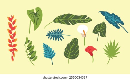 vector illustration of foliage collection with an elegant and simple design concept