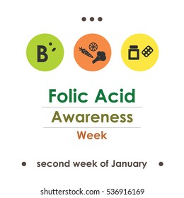 vector illustration  for folic acid week  in january