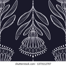 Vector illustration folk flowers poster, ornaments tribal pattern. Use for birthday cards, Happy Wedding day other decorations.