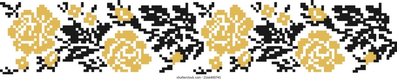 Ilustración vectorial del ornamento popular sin soldadura. ornamento étnico. elemento de borde. bordado de punto tradicional.