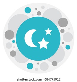 Vector Illustration Of Folks Symbol On Night Icon. Premium Quality Isolated Midnight Element In Trendy Flat Style.