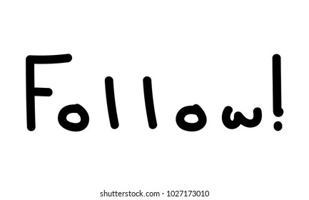 Vector illustration of follow text isolated on a white background. 