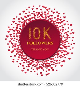 Vector Illustration of Followers Poster for Design, Website, Background, Banner. Blog Gold Template for Web.