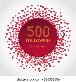Vector Illustration of Followers Poster for Design, Website, Background, Banner. Blog Gold Template for Web