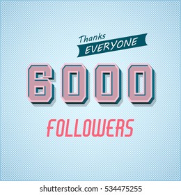 Vector Illustration of Followers Poster for Design, Website, Background, Banner. Blog Retro Template for Web