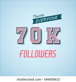 Vector Illustration of Followers Poster for Design, Website, Background, Banner. Blog Retro Template for Web