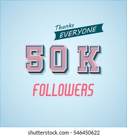 Vector Illustration of Followers Poster for Design, Website, Background, Banner. Blog Retro Template for Web