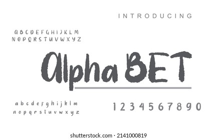 vector illustration Font AlpaBet Abstract Fashion font alphabet.  Typography typeface uppercase lowercase and number. Minimal modern urban fonts for logo, brand.