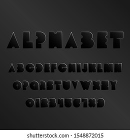 Vector illustration font and alphabet.