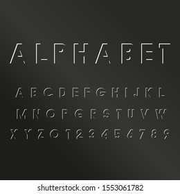 Vector illustration font and alphabet.