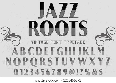 Vector Illustration, Font Script Typeface Vector Named Jazz Roots