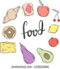 Vector illustration with food