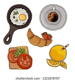 Vector illustration of food for breakfast