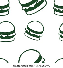 
ilustración vectorial del patrón de hamburguesa de alimentos, para fondo, textil, etc.