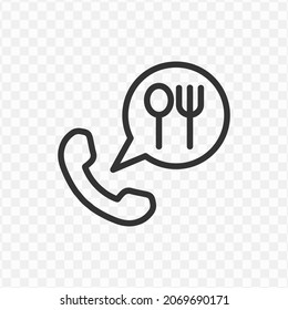 Vector illustration of food call icon in dark color and transparent background(png).