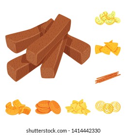Vector illustration of food and crunchy symbol. Collection of food and flavor vector icon for stock.