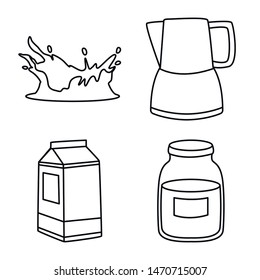 Vector illustration of food and dairy sign. Collection of food and calcium stock symbol for web.