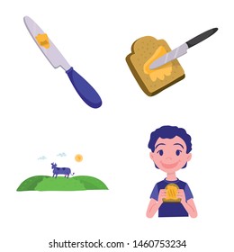 Vector illustration of food and dairy symbol. Collection of food and cholesterol vector icon for stock.