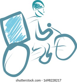 Vector illustration of food delivery on bike
