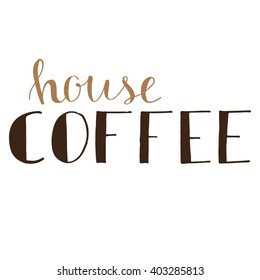 Vector illustration, food design. Hand lettering for restaurant, cafe menu, coffee house and shop. Elements for labels, logos, badges, stickers or icons