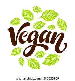 Vector illustration, food design. Handwritten lettering for restaurant, cafe menu. Vector elements for labels, logos, badges, stickers or icons. Calligraphic and typographic collection. Vegan menu