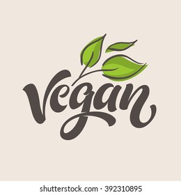 Vector illustration, food design. Handwritten lettering for restaurant, cafe menu. Vector elements for labels, logos, badges, stickers or icons. Calligraphic and typographic collection. Vegan menu