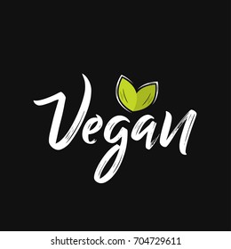 Vector illustration, food design. Handwritten lettering for restaurant, cafe. Vector elements for labels, logos, badges, stickers or icons. Calligraphic and typographic collection. Vegan menu.