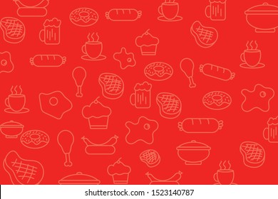 vector illustration food doodle for menu background.